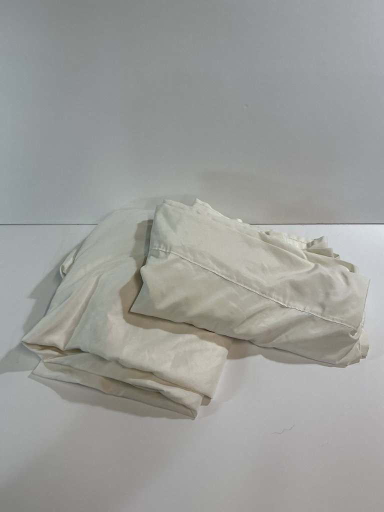 Pillows and Folded Bedding in Cream and Navy - image 4 of 4