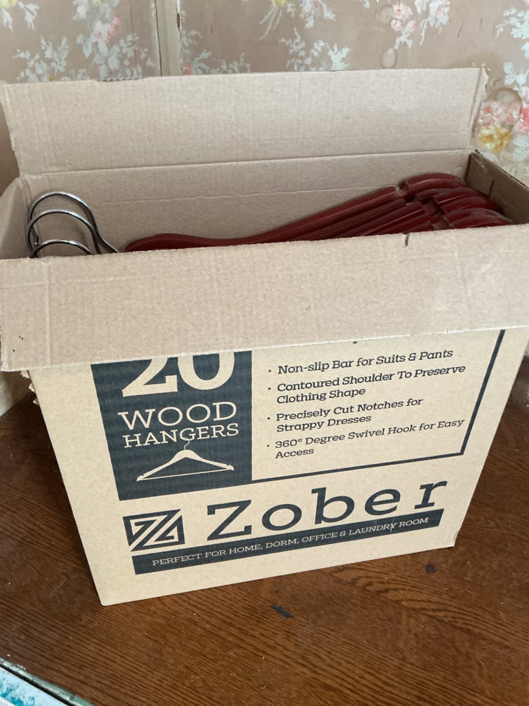 Red wooden clothes hangers  - image 3 of 3