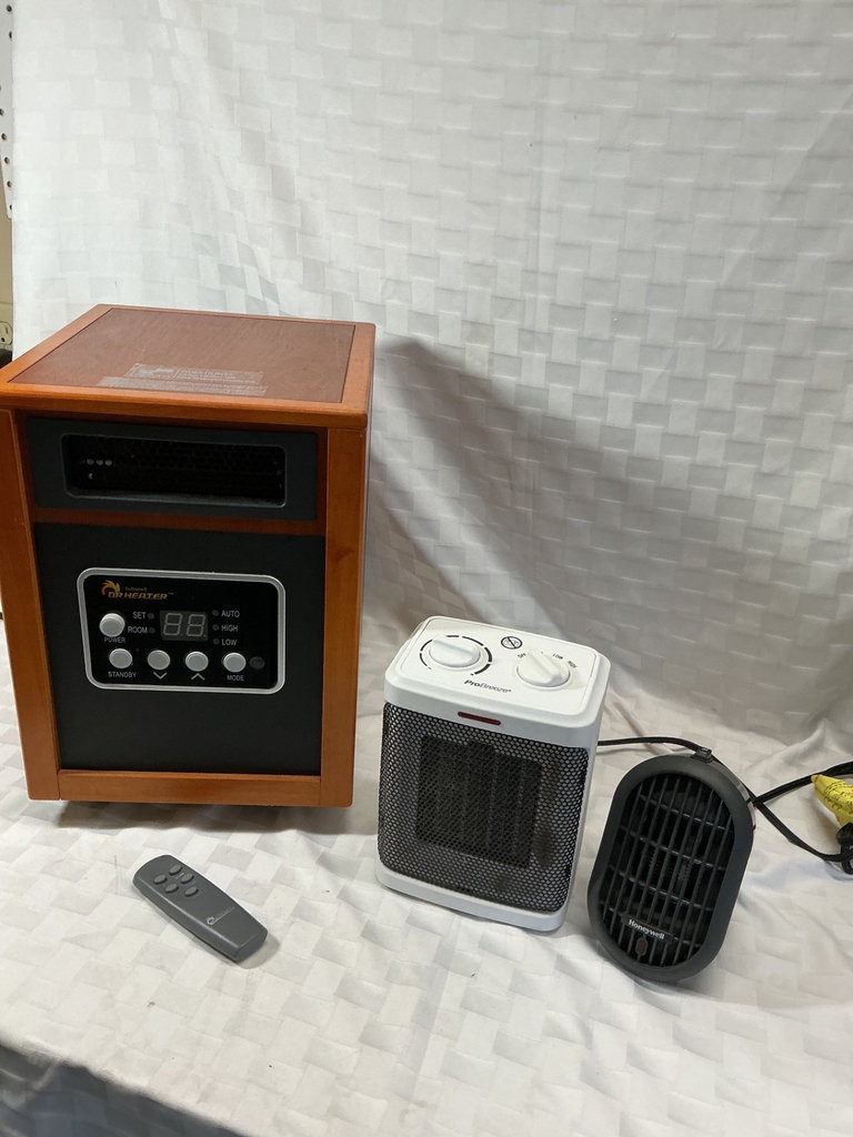 Dr Heater infrared space heater with remote, plus two portable heaters - image 1 of 5