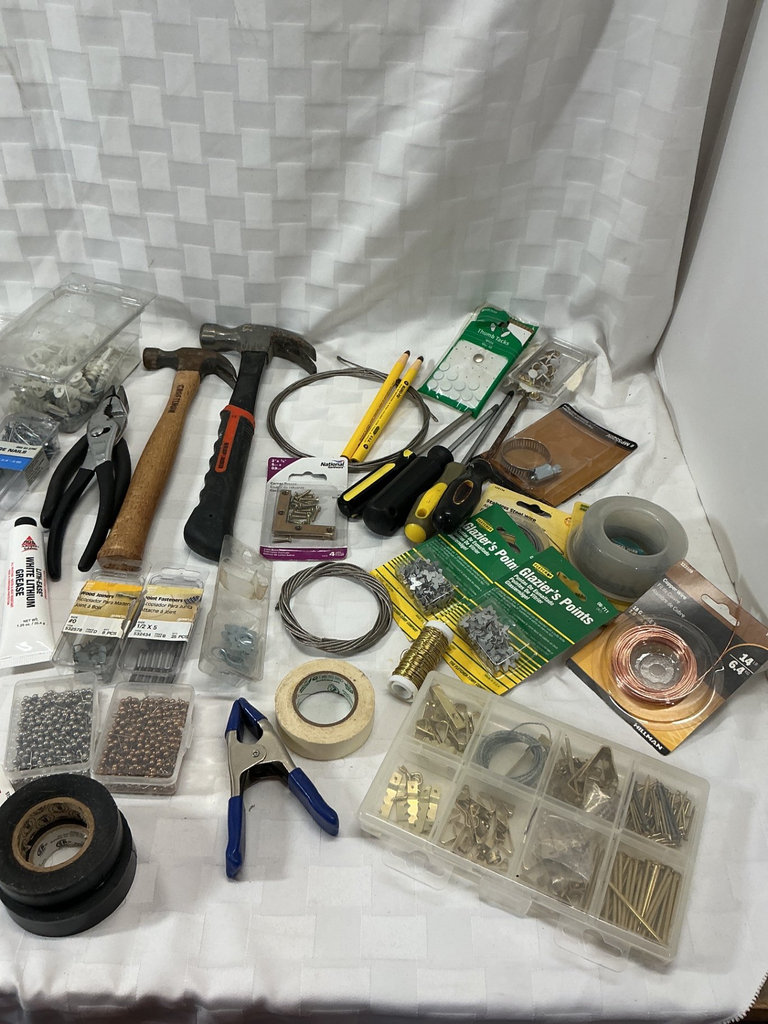 Assorted hardware tools and fasteners - image 2 of 8