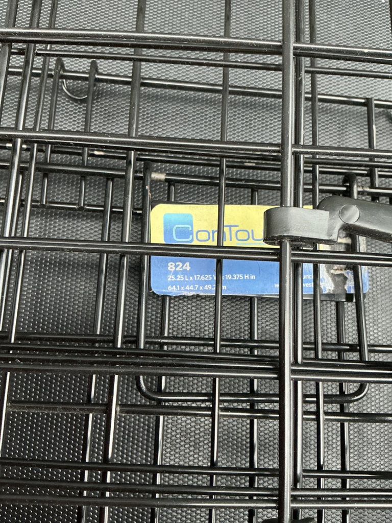 Two expanding white metal pet gates up to 38”  and a pet crate. - image 6 of 6