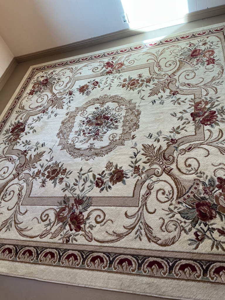 Classic Aubusson area rug (8x8 ft) - image 3 of 5