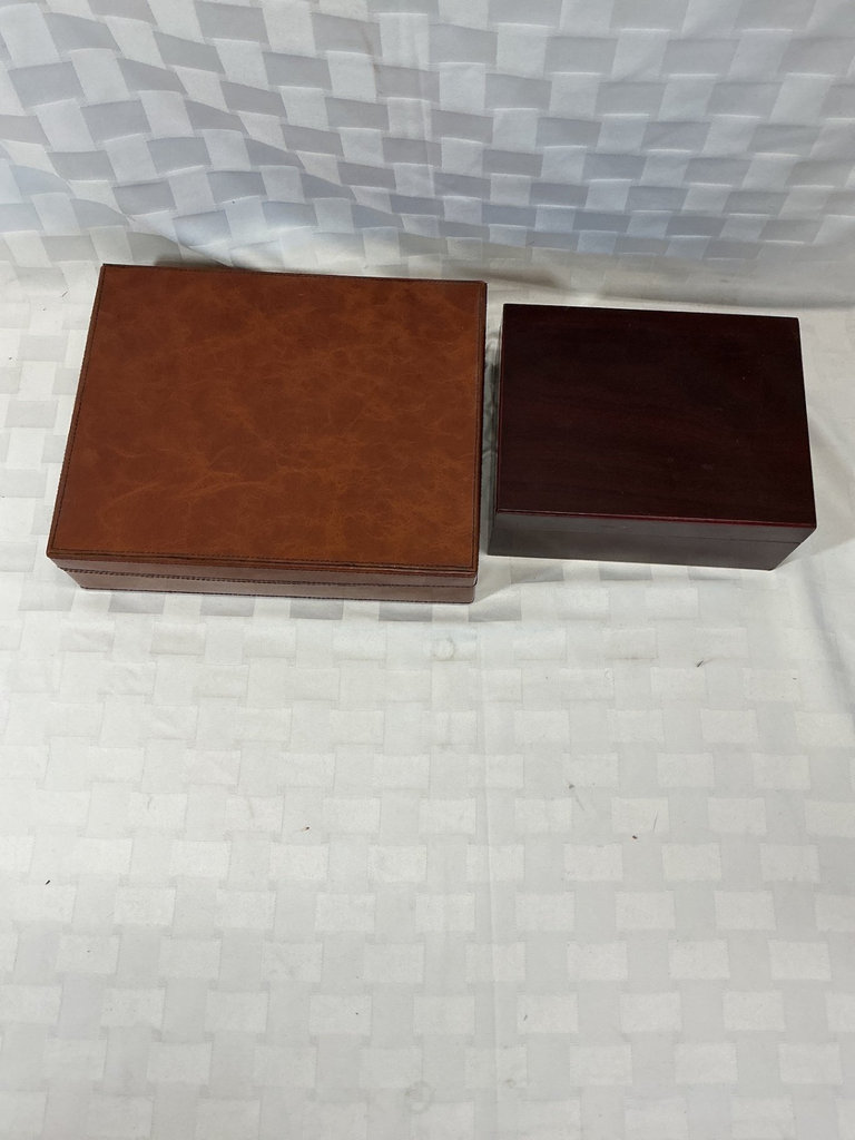Assorted wooden boxes and round wood basket - image 5 of 6