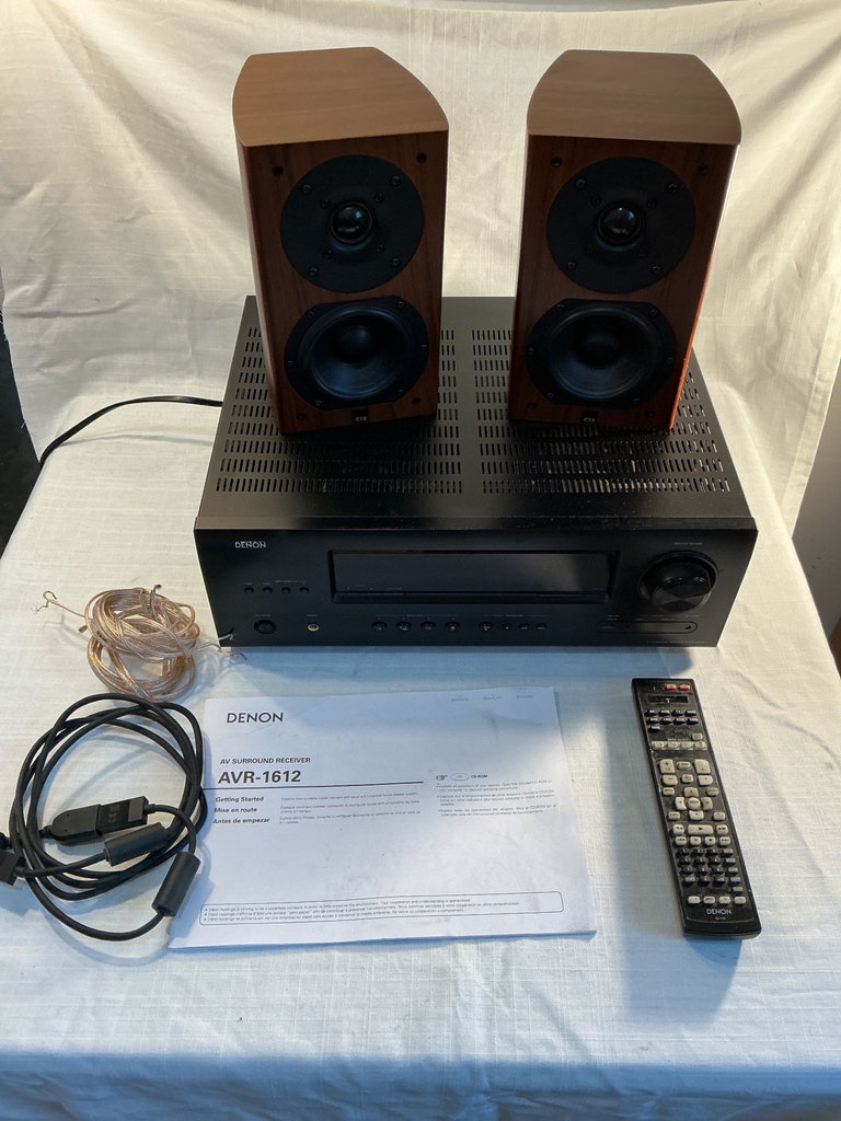 Denon AVR-1612 AV Receiver with ERA Design 4 Satellite Speakers - image 1 of 6