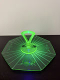 Uranium Glass Chop Plates & Handled Dish - thumbnail 3 of 5