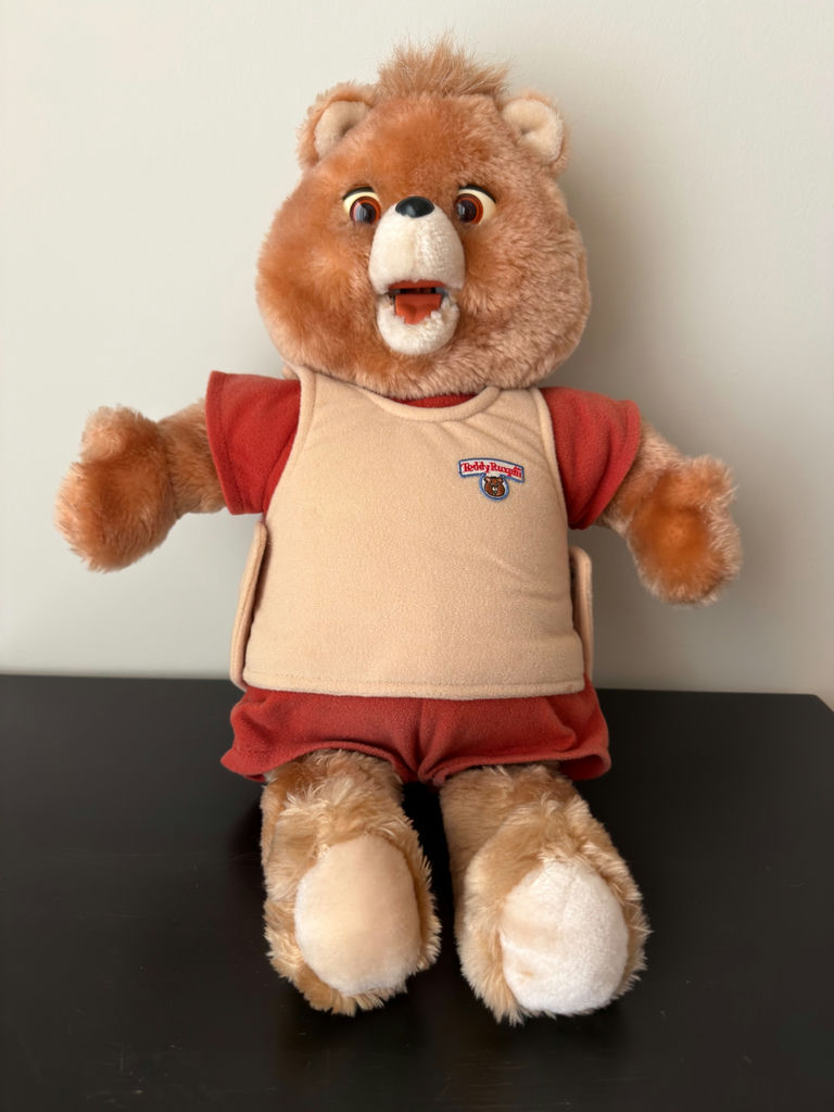 Vintage Teddy Ruxpin, with Books, Tapes, Outfit - image 2 of 9