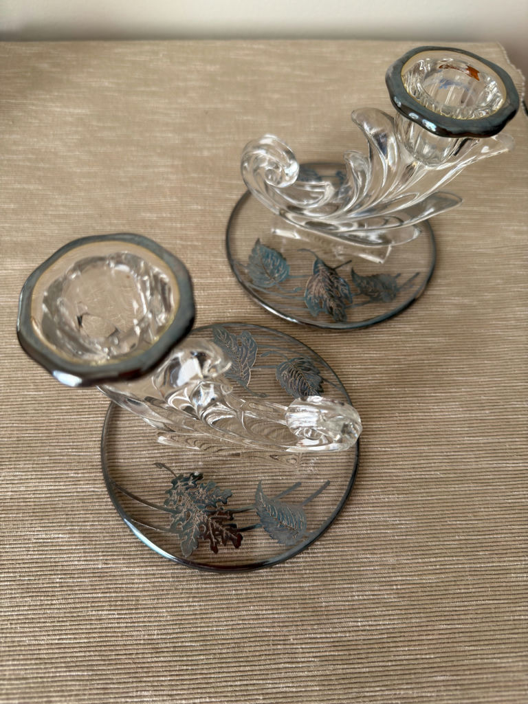 Silver Overlay Glass Lot - image 4 of 9
