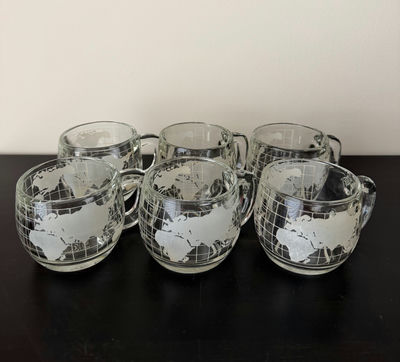 Nescafé Vintage MCM World Globe Coffee Mugs - Image 1 of 6