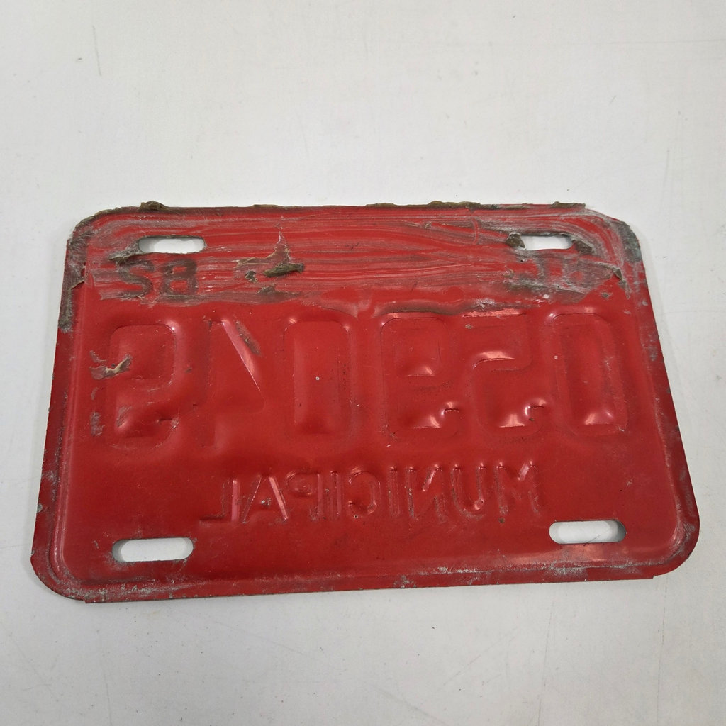 1982 Municipal License Plate - image 2 of 2