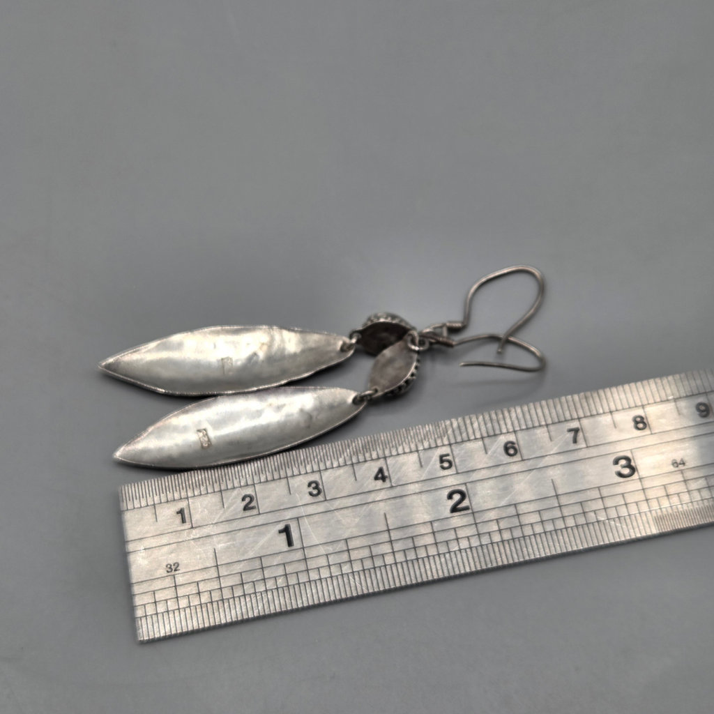 Sterling Silver Earrings w/ Gold Plating - image 6 of 6