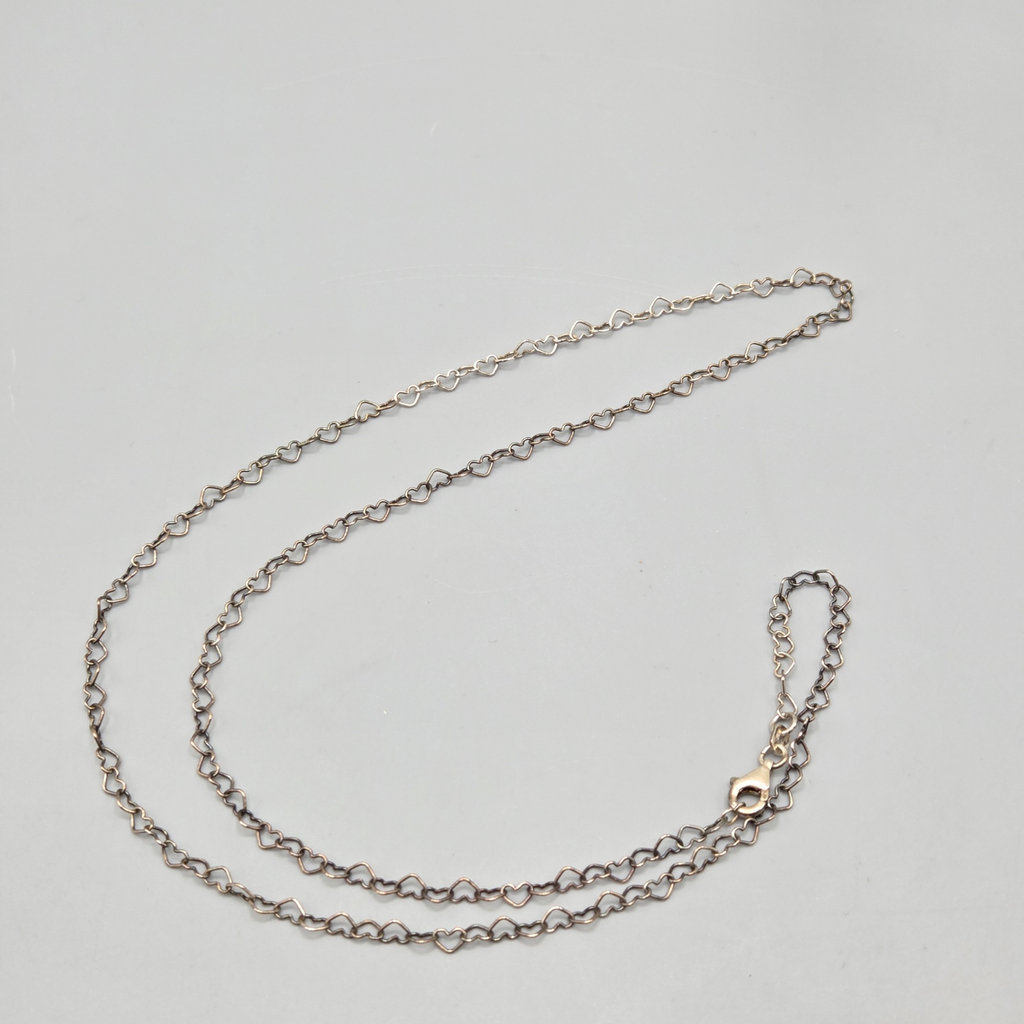 Sterling Silver Heart Link Chain 3.28 Grams - image 1 of 3