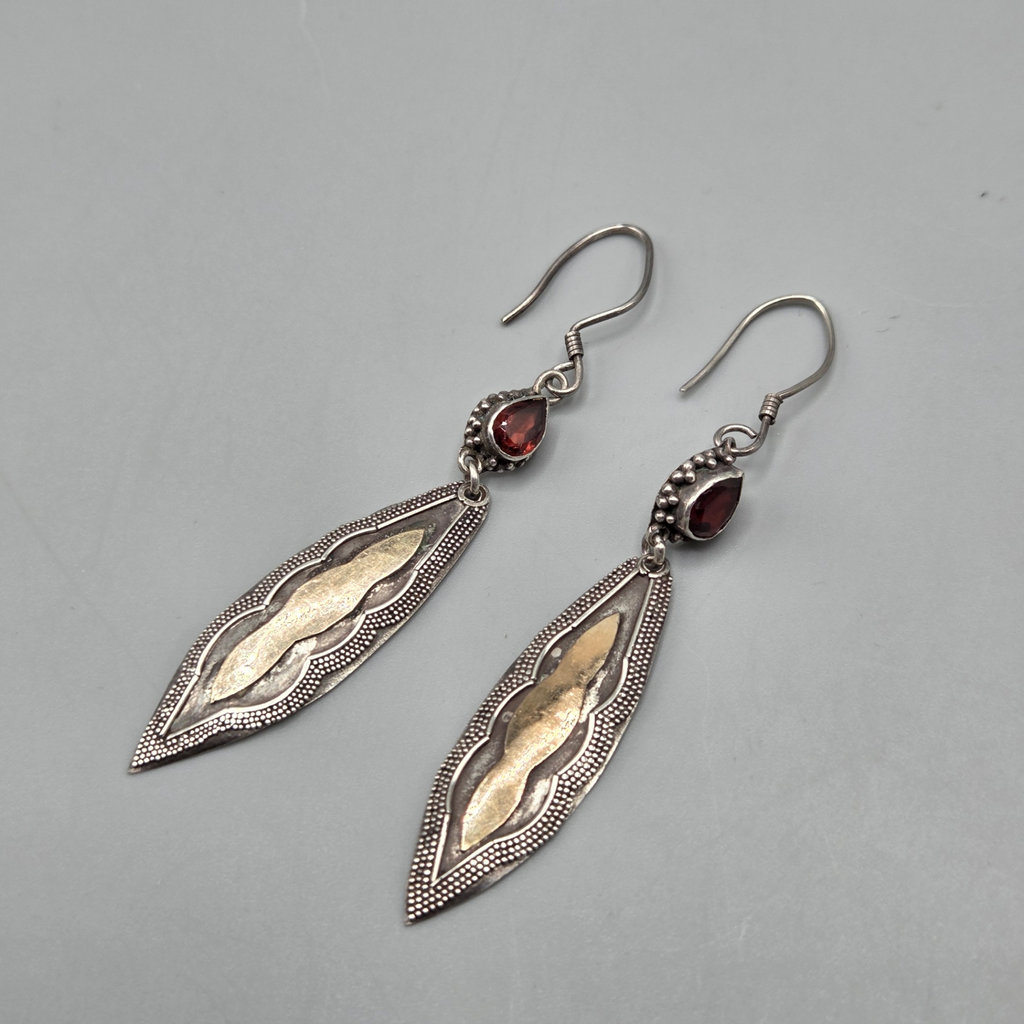 Sterling Silver Earrings w/ Gold Plating - image 1 of 6