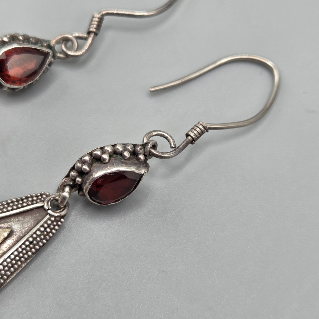 Sterling Silver Earrings w/ Gold Plating - image 3 of 6