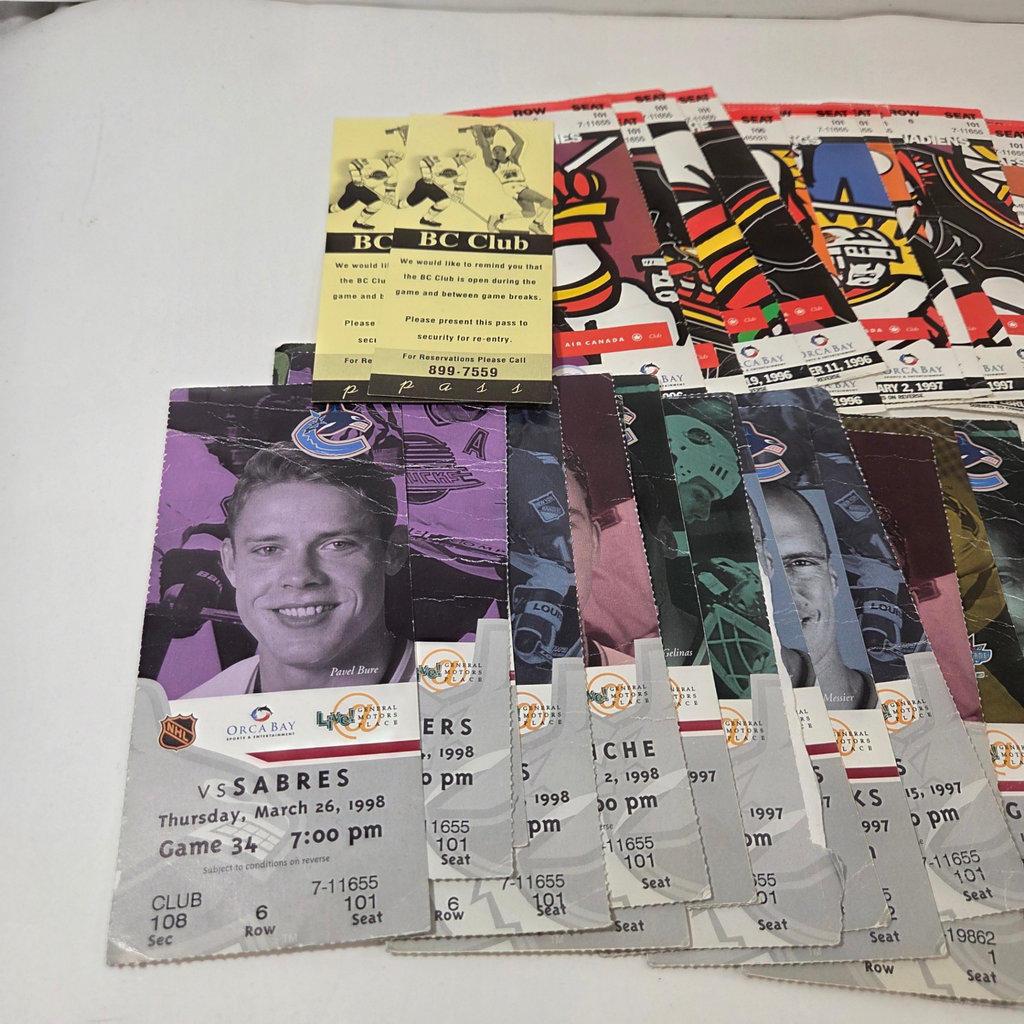 1996-1998 Canucks Hockey Ticket Stubs - image 2 of 3