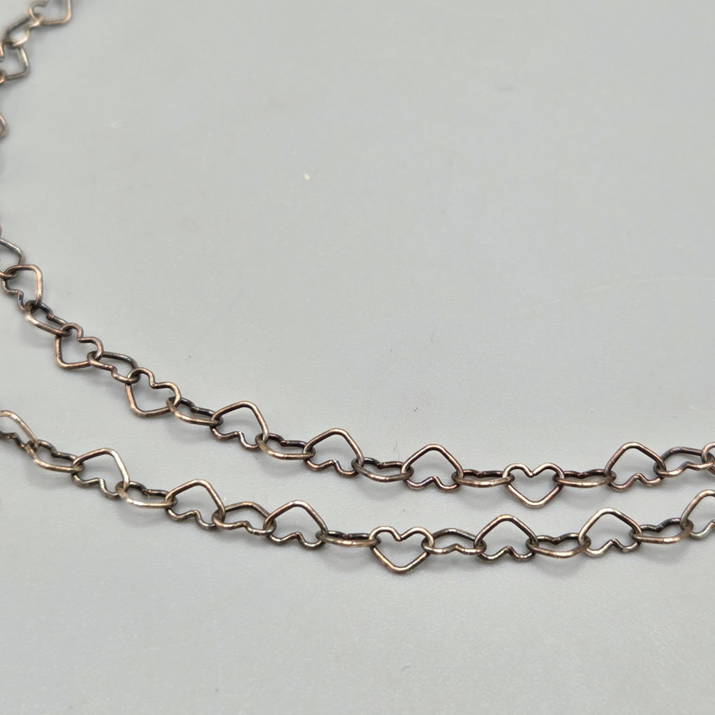 Sterling Silver Heart Link Chain 3.28 Grams - image 2 of 3
