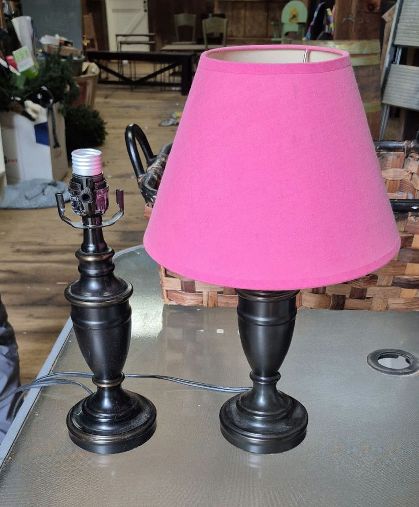 Pair of Table Lamps With Pink Lampshade - image 1 of 1