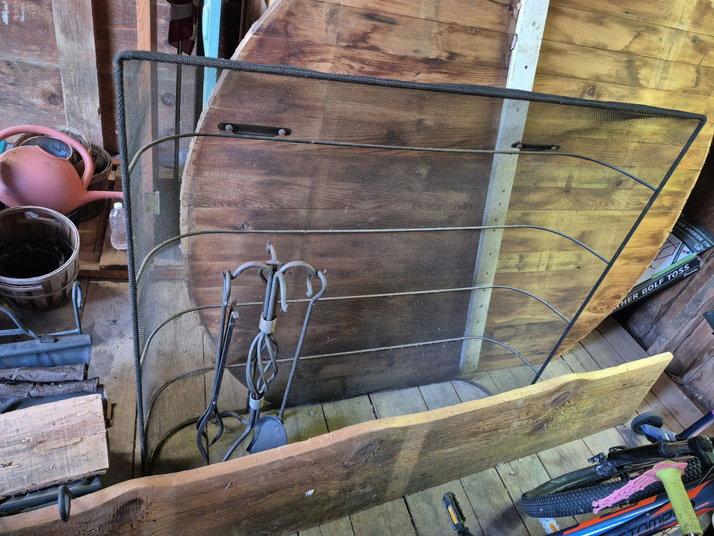 Fireplace Screen, Tool Set, and Log Carrier - image 1 of 4