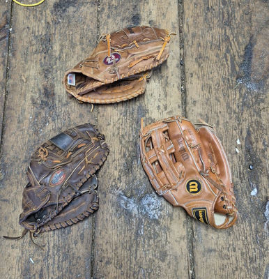 Three Baseball Gloves from Wilson, Rawlings, and Nokona - Image 1 of 4