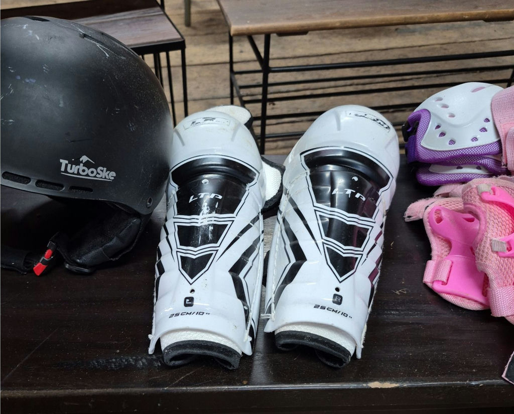 Two Helmets, Shin Guards, and Protective Pad Sets - image 4 of 5