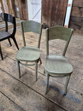 Two Green Wooden Chairs - thumbnail 1 of 2