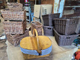 Assorted Wicker Storage Baskets and Picnic Basket - thumbnail 1 of 5