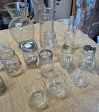 Assorted Clear Glass Jars, Bottles, Vases, and Drinking Glasses - thumbnail 3 of 4