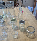 Assorted Clear Glass Jars, Bottles, Vases, and Drinking Glasses - thumbnail 4 of 4