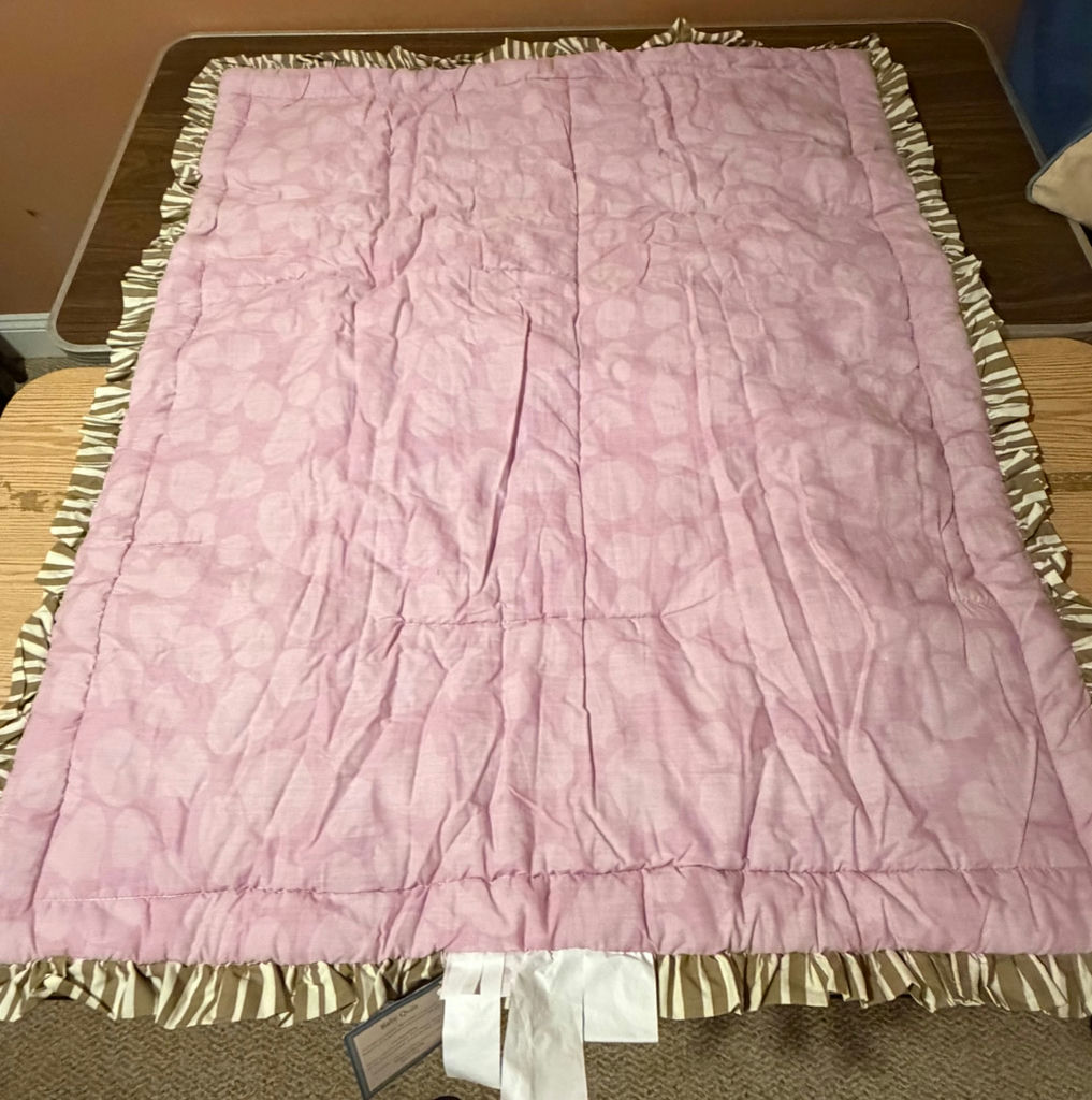 Baby Quilt for Crib NEW! Zoo Theme Pink - image 2 of 2