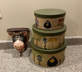 3 Stacking Primitive Boxes and Cow Shelf - thumbnail 1 of 2