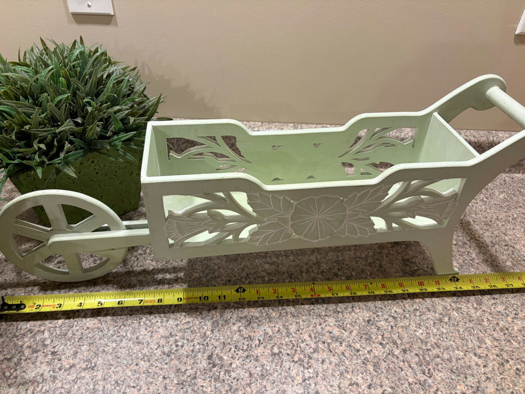 Mint-green Decorative wheelbarrow more! - image 2 of 2