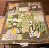 Baby Quilt for Crib NEW Zoo Theme Green/Brown  - thumbnail 1 of 2
