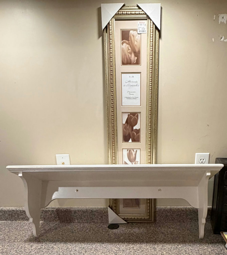 White Wooden Shelf and 4 Photo Frame - image 1 of 3