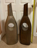 2 Tall Textured Hammered Aluminum Vases - thumbnail 1 of 1