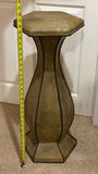 Decorative “Map” Pedestal Table Leather Style - thumbnail 1 of 4