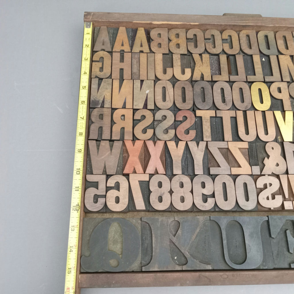 Antique Hamilton Printer's Letterpress Tray & Type - image 6 of 8