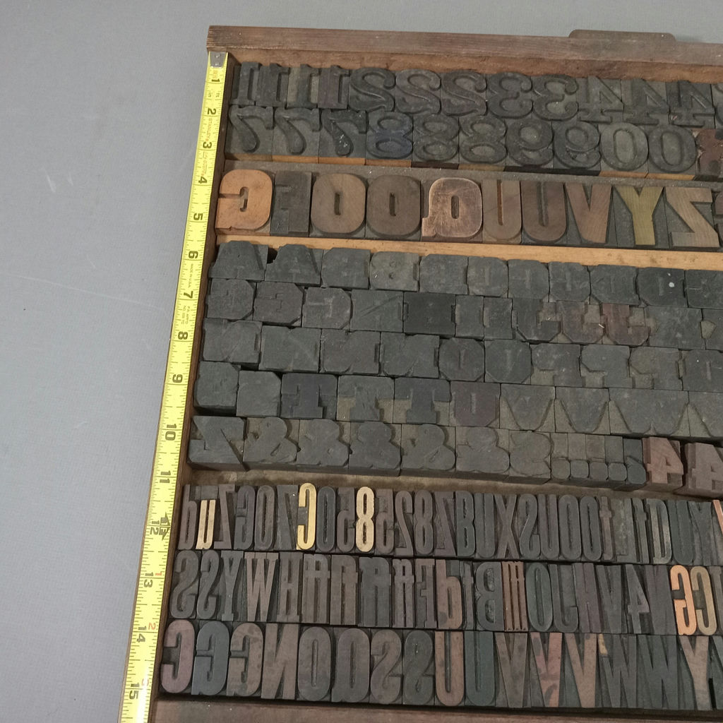 Antique Hamilton Printer's Letterpress Tray & Type - image 7 of 9