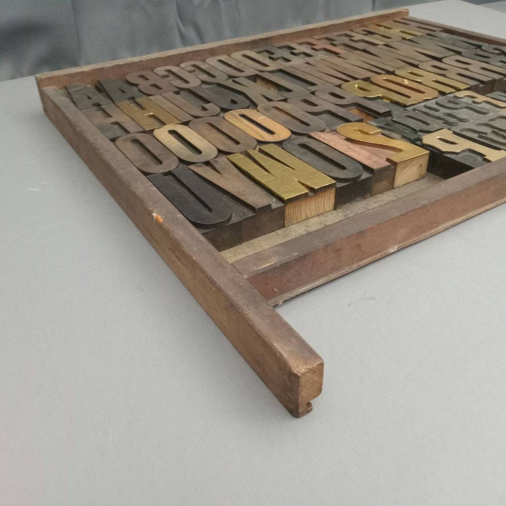 Antique Hamilton Printer's Letterpress Tray & Type - image 5 of 9