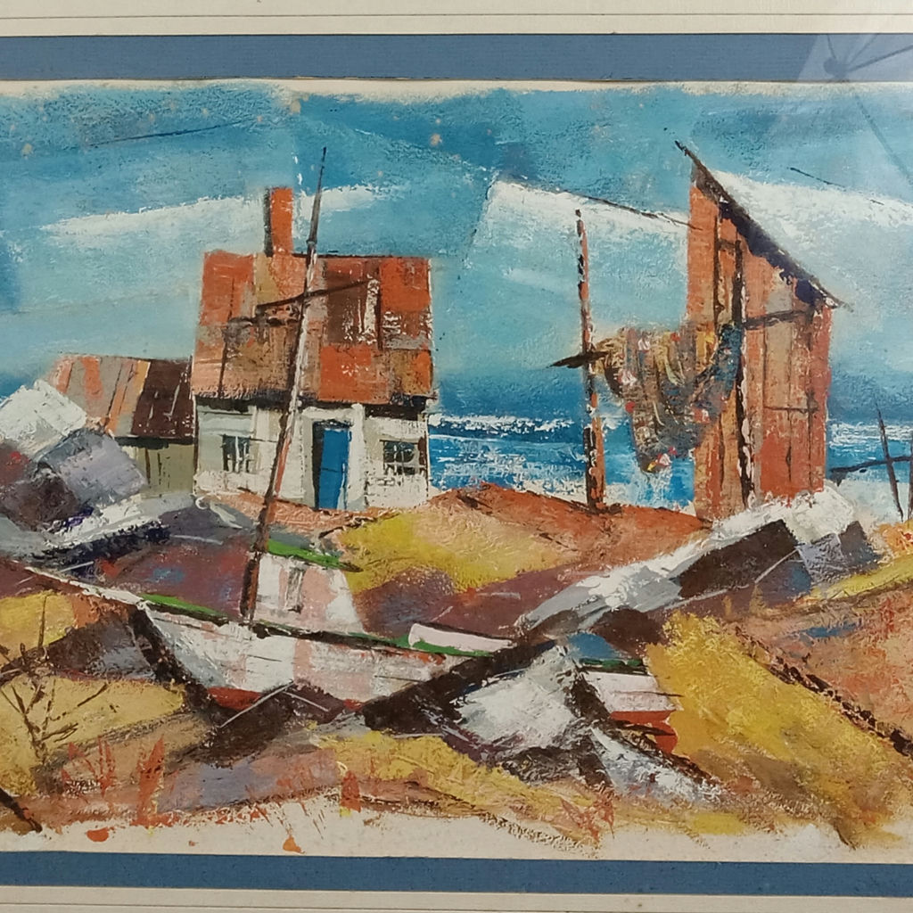 Philip Hicken Framed Beach Shack Scene - image 1 of 6