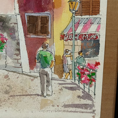 George Guzzi Framed Watercolor - Image 1 of 6