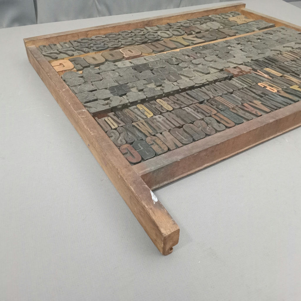 Antique Hamilton Printer's Letterpress Tray & Type - image 2 of 9
