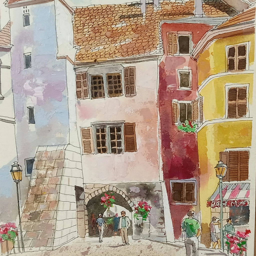 George Guzzi Framed Watercolor - image 3 of 6