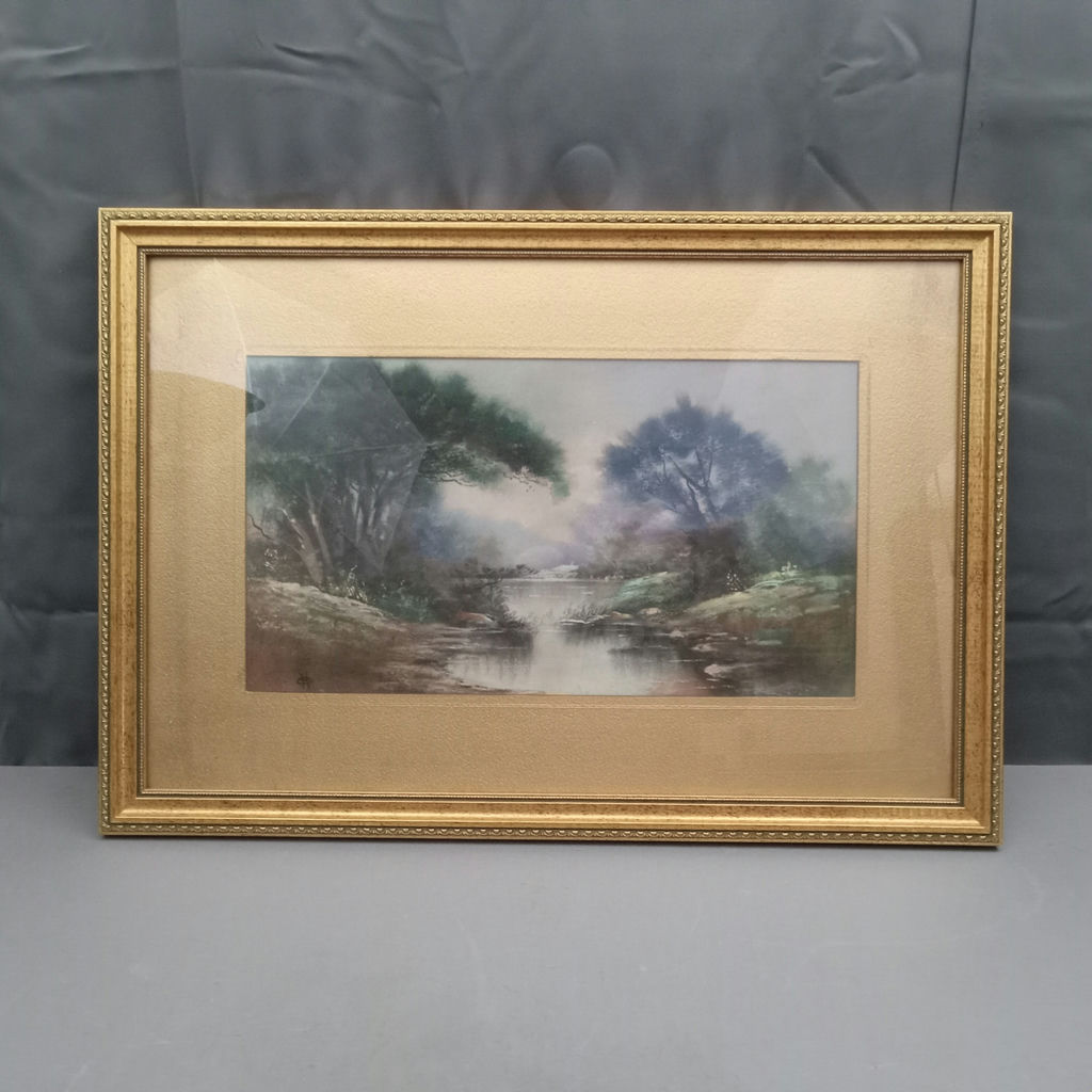 Antique Framed Pastel Landscape - image 1 of 7