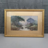 Antique Framed Pastel Landscape - thumbnail 1 of 7