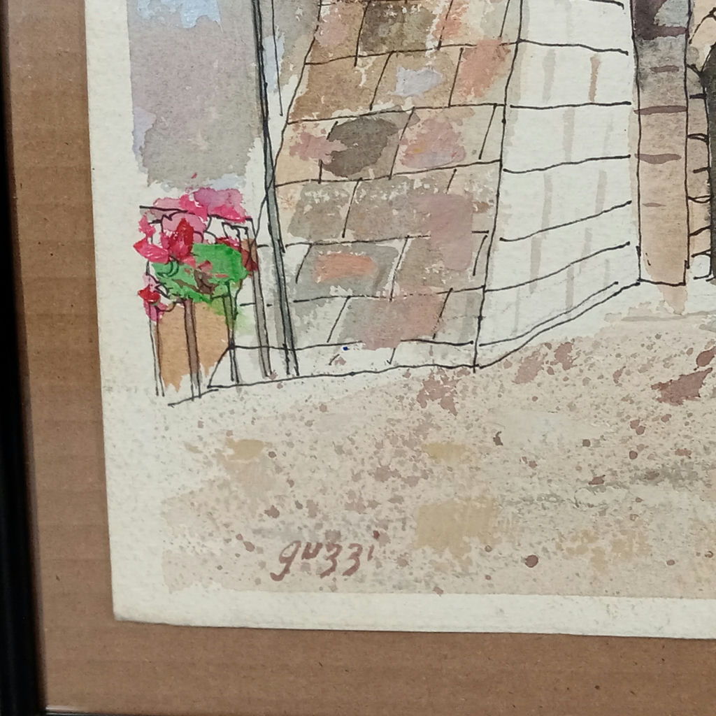 George Guzzi Framed Watercolor - image 4 of 6