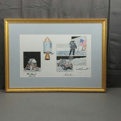 George Guzzi Framed Illustration / Astronaut Autographs - Image 1 of 10