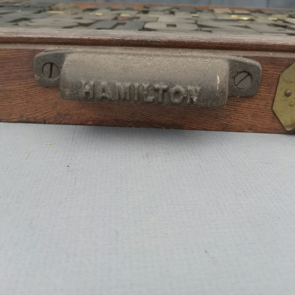 Antique Hamilton Printer's Letterpress Tray & Type - image 5 of 5