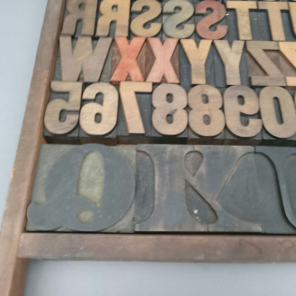 Antique Hamilton Printer's Letterpress Tray & Type - image 5 of 8
