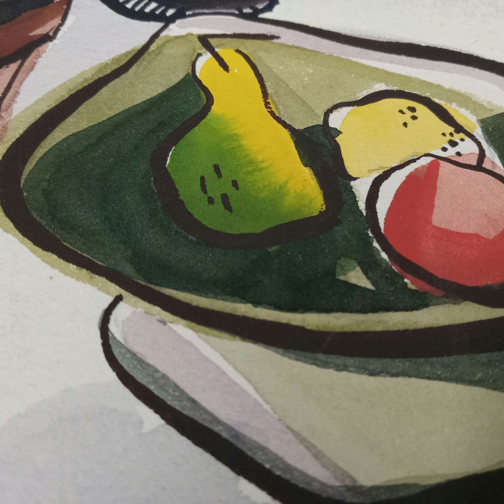 Cubist Still Life Watercolor on Paper - image 4 of 4