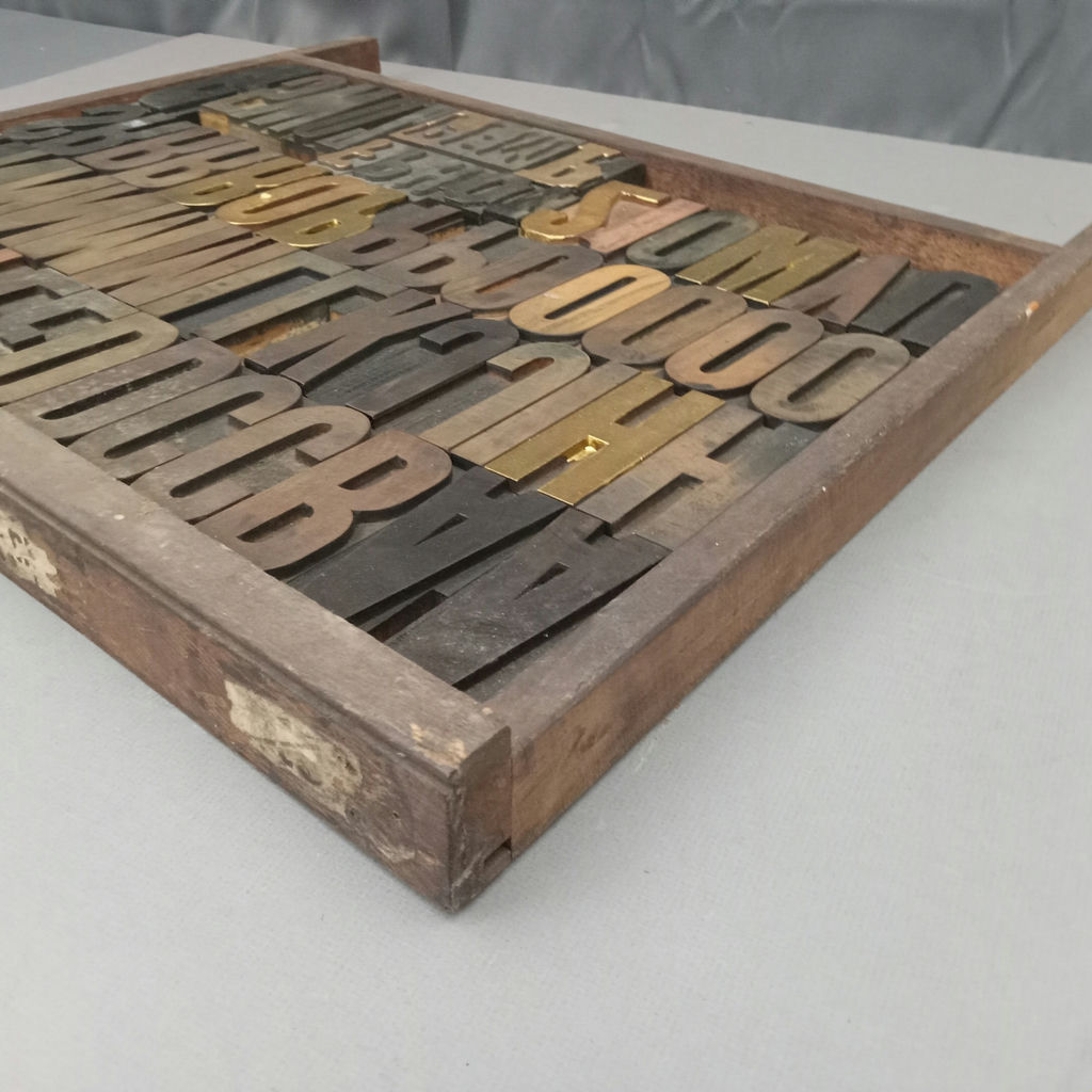 Antique Hamilton Printer's Letterpress Tray & Type - image 8 of 9