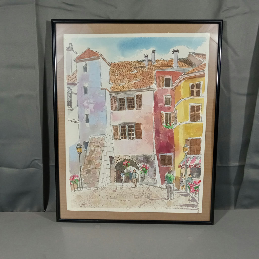 George Guzzi Framed Watercolor - image 2 of 6